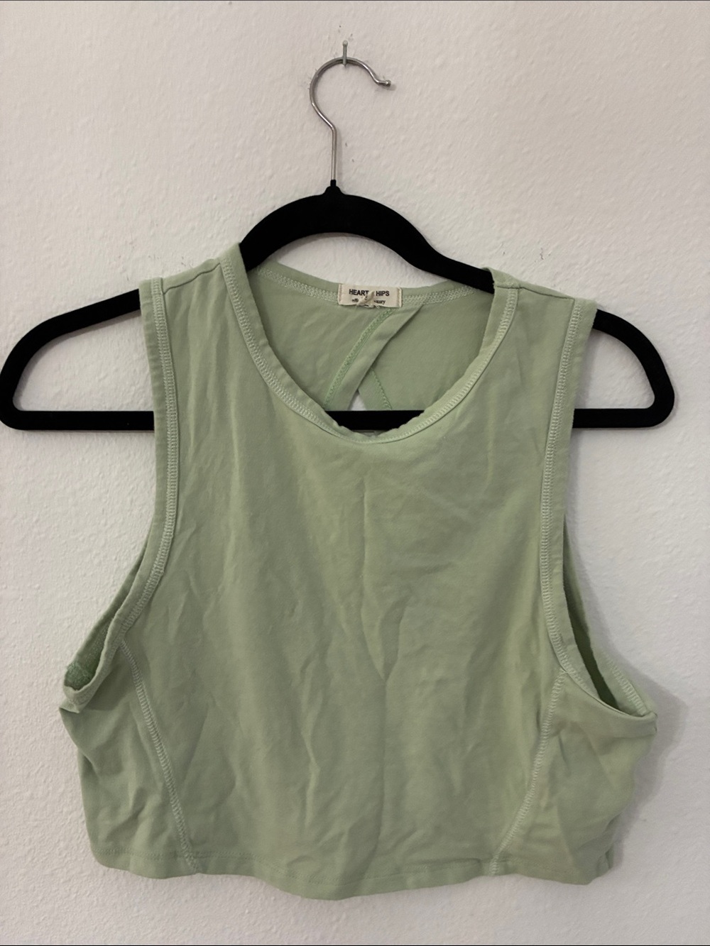 Heart Hips Light Sage Cropped Tank